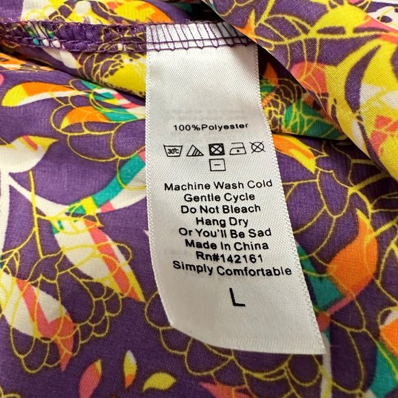 LuLaRoe Cover Up/Kimono Colorful Large Preowned, Excellent Condition - Picture 3 of 4